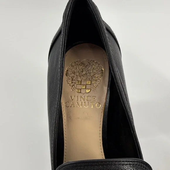 Vince Camuto Gathie size 8 Black Leather heeled loafers - Picture 10 of 12
